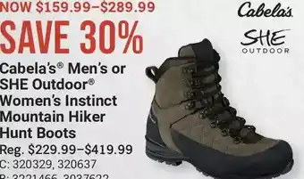 Cabela's Cabela's men's or she outdoor women's instinct mountain hiker hunt boots offer