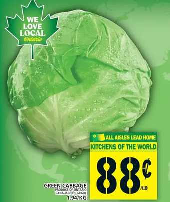 Food Basics Green cabbage offer