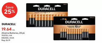 Staples Duracell alkaline batteries offer