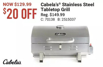 Cabela's Cabela's stainless steel tabletop grill offer