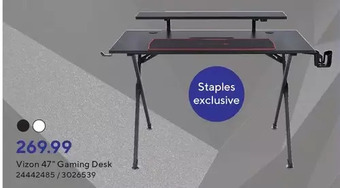 Staples Vizon 47" gaming desk offer