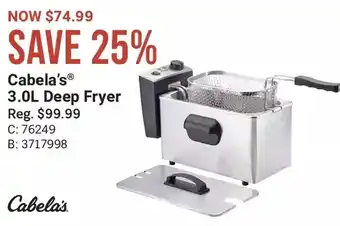 Cabela's Cabela's 3.0l deep fryer offer