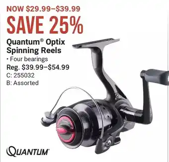 Cabela's Quantum optix spinning reels offer