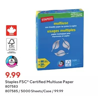 Staples Staples fsc certified multiuse paper offer