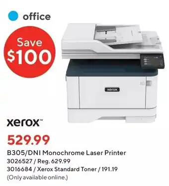 Staples Xerox b305/dni monochrome laser printer | xerox standard toner offer