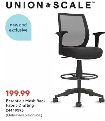 Staples Union & scale essentials mesh back fabric drafting offer