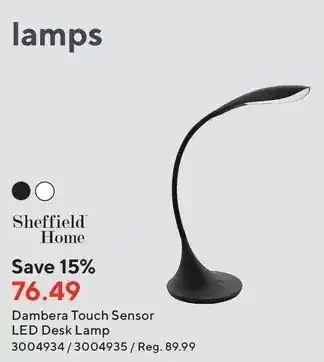 Staples Sheffield home dambera touch sensor led desk lamp offer