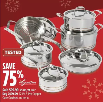 Canadian Tire 12-pc 5-ply copper core cookset offer