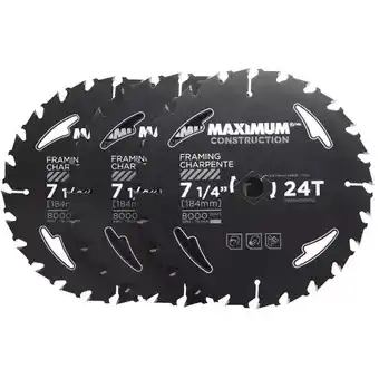 Canadian Tire 7 1/4" or 10" 3-pack circular saw blades offer