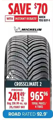 Canadian Tire Michelin crossclimate 2 offer