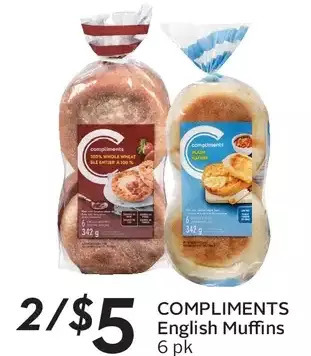Sobeys Compliments english muffins offer