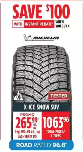 Canadian Tire Michelin x-ice snow suv tires offer