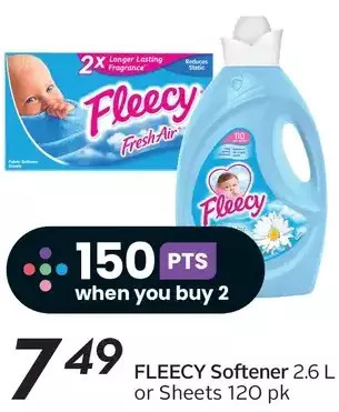Sobeys Fleecy softener or sheets offer