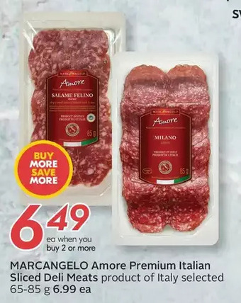 Sobeys Marcangelo amore premium italian sliced deli meats offer