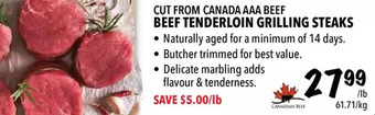 Farm Boy Beef tenderloin grilling steaks offer