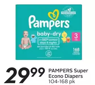 Sobeys Pampers super econo diapers offer