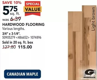 RONA Goodfellow hardwood flooring offer
