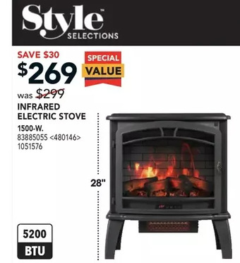 RONA Style selections infrared electric stove offer