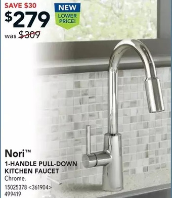 RONA Moen nori 1-handle pull-down kitchen faucet offer