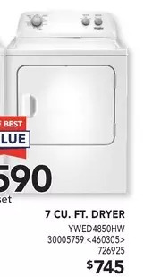 RONA Whirlpool 7 cu. ft. dryer offer