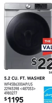 RONA Samsung 5.2 cu. ft. washer offer