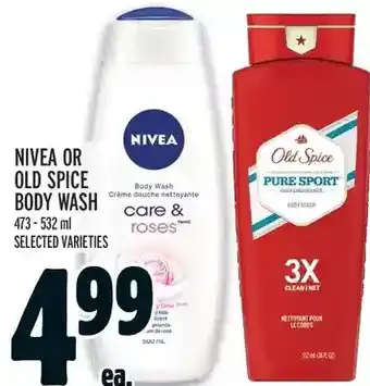 Metro Nivea or old spice body wash offer