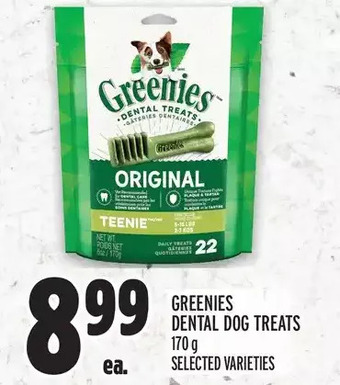 Metro Greenies dental dog treats offer