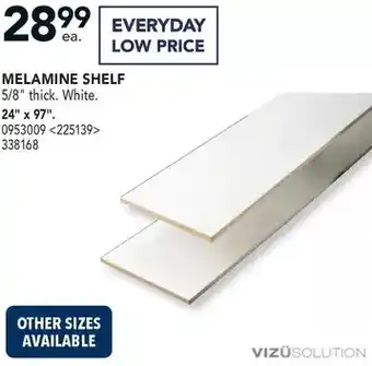 RONA Vizusolution melamine shelf 5/8" thick. white. 24" x 97" offer