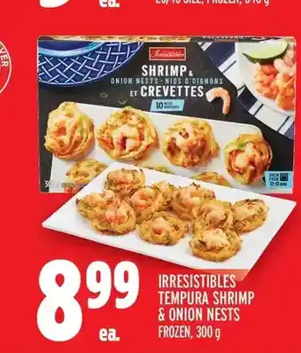 Metro Irresistibles tempura shrimp & onion nests offer