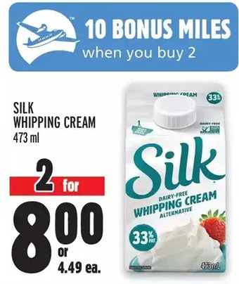 Metro Silk whipping cream offer