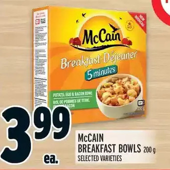 Metro Mccain breakfast bowls offer