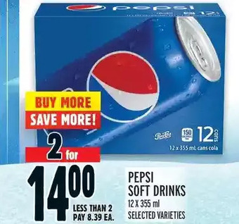 Metro Pepsi soft drinks offer