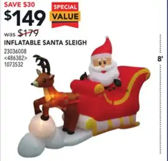 Lowe's Inflatable santa sleigh 8' offer