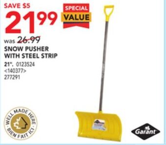 Lowe's Garant snow pusher with steel strip 21" offer