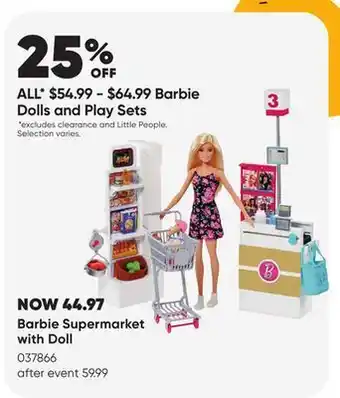 Toys R us Barbie supermarket with doll offer