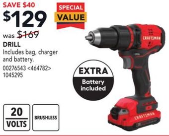 Lowe's Craftsman drill offer