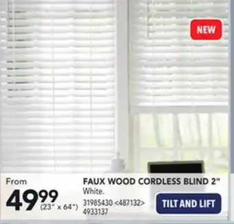 Lowe's Allen + roth faux wood cordless blind 2" offer