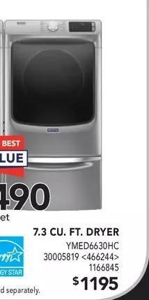 Lowe's 7.3 cu. ft. dryer offer