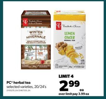 Real Canadian Superstore Pc® herbal tea offer