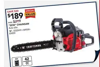 Lowe's Craftsman "s230" chainsaw 16" offer
