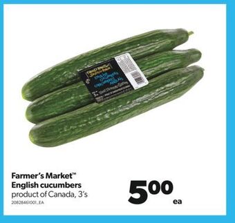 Real Canadian Superstore Farmer's market™ english cucumbers, 3's offer