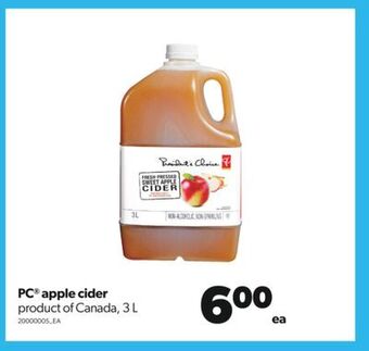 Real Canadian Superstore Pc® apple cider, 3 l offer
