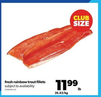 Real Canadian Superstore Fresh rainbow trout fillets offer