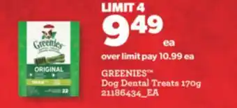 Real Canadian Superstore Greenies™ dog dental treats, 170g offer