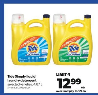 Real Canadian Superstore Tide simply liquid laundry detergent, 4.87 l offer