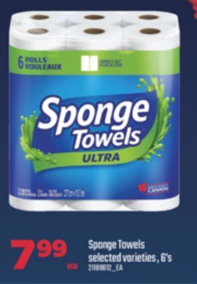 Real Canadian Superstore Sponge towels, 6's offer