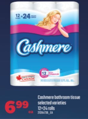 Real Canadian Superstore Cashmere bathroom tissue, 12=24 rolls offer