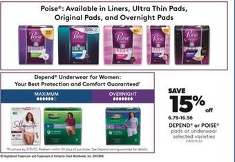 Real Canadian Superstore Depend® or poise® pads or underwear offer