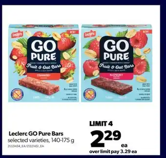 Real Canadian Superstore Leclerc go pure bars, 140-175 g offer