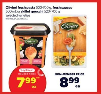 Real Canadian Superstore Olivieri fresh pasta, 500-700 g, fresh sauces, 600 ml or skillet gnocchi, 520/700 g offer